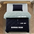 thumbnail image 5 of Lux Decor All-Season Comforter Sets Twin 2 PC, Reversible Bedding Set with Diamond Quilted Design Comforter and 1 Pillow Sham, Lightweight & Cozy Set de Cama Navy/Aqua Blue, 5 of 9