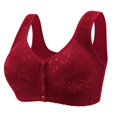 thumbnail image 4 of vigerkar Daisy Bras for Older Women，Front Closure Daisy Bra for Senior Women Full Coverage Front Snap Bra Red, XXL, 4 of 4