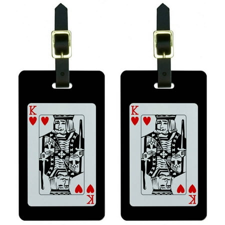 Poker Cards Set Graphics and More Playing Cards King of Hearts Poker Luggage Tags Suitcase Carry-On ID, Set of 2 ()