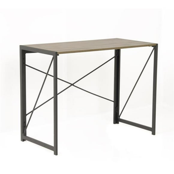 American Furniture Classics 42240 30 x 39.5 x 19.5 in. OS Home & Office Furniture No Tool Writing Desk with Metal Legs & Sewn Oak Laminate Top