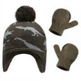 thumbnail image 3 of Kids Winter Hat with Ear Flaps and Gloves Set, Warm Beanie Knit Gloves Set Christmas Gift for Ages 4-6 Years Boys Girls, 3 of 3