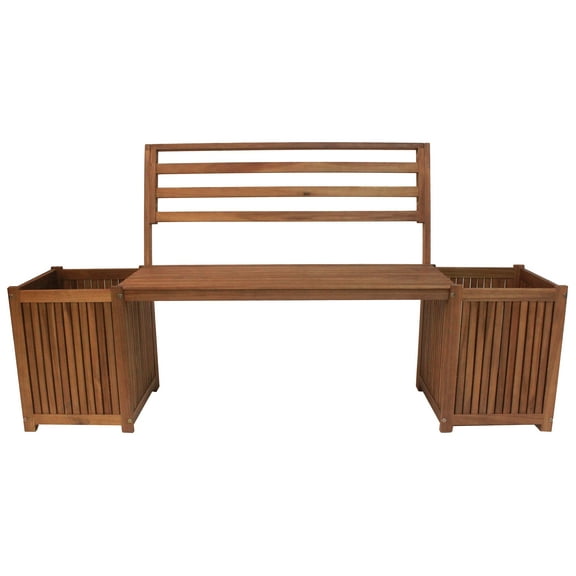 Leigh Country TX 36457 Sequoia Acacia Wood Planter Bench - Brown