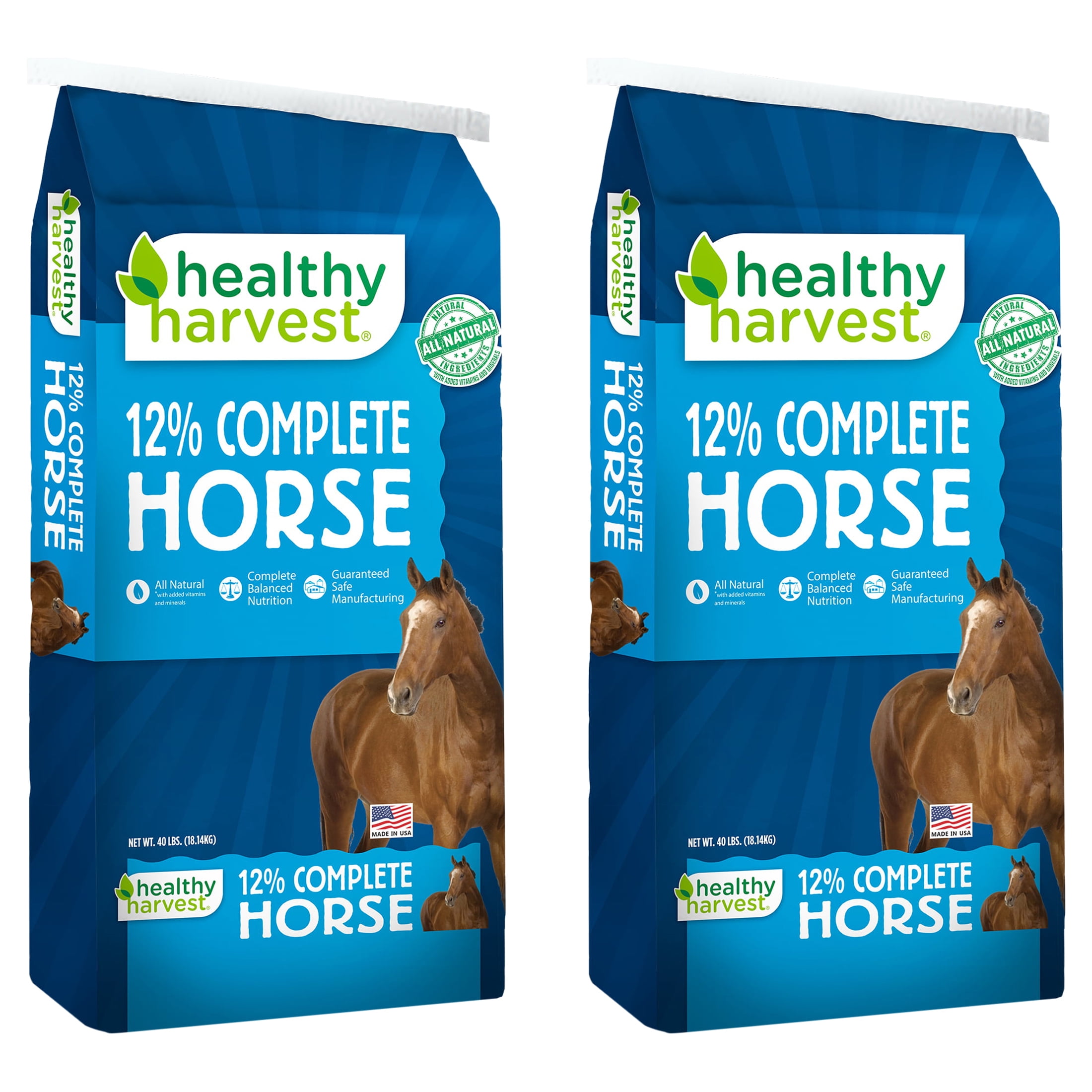 (2 pack) Healthy Harvest All Natural 12 Complete Horse Feed Pellets