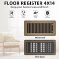 thumbnail image 4 of Floor Register 4x14, 6 Pack Floor Vent Covers for Home Floor Heavy Duty Steel Walkable Floor Vents Air Vent Covers for Sidewall and Floor, 4 of 7