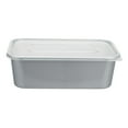 thumbnail image 6 of Futura 25 oz Silver Plastic Take Out Container - with Clear Lid, Microwavable - 6 3/4" x 4 1/2" x 2 1/4" - 100 count box, 6 of 11