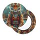 thumbnail image 2 of Balery Pond Meditating Tiger Fundas de asiento para taburete de bar redondo de tela de terciopelo ajustables que protegen de arañazos y manchas para sillas de 14 a 17 pulgadas.-13 inch, 2 of 7