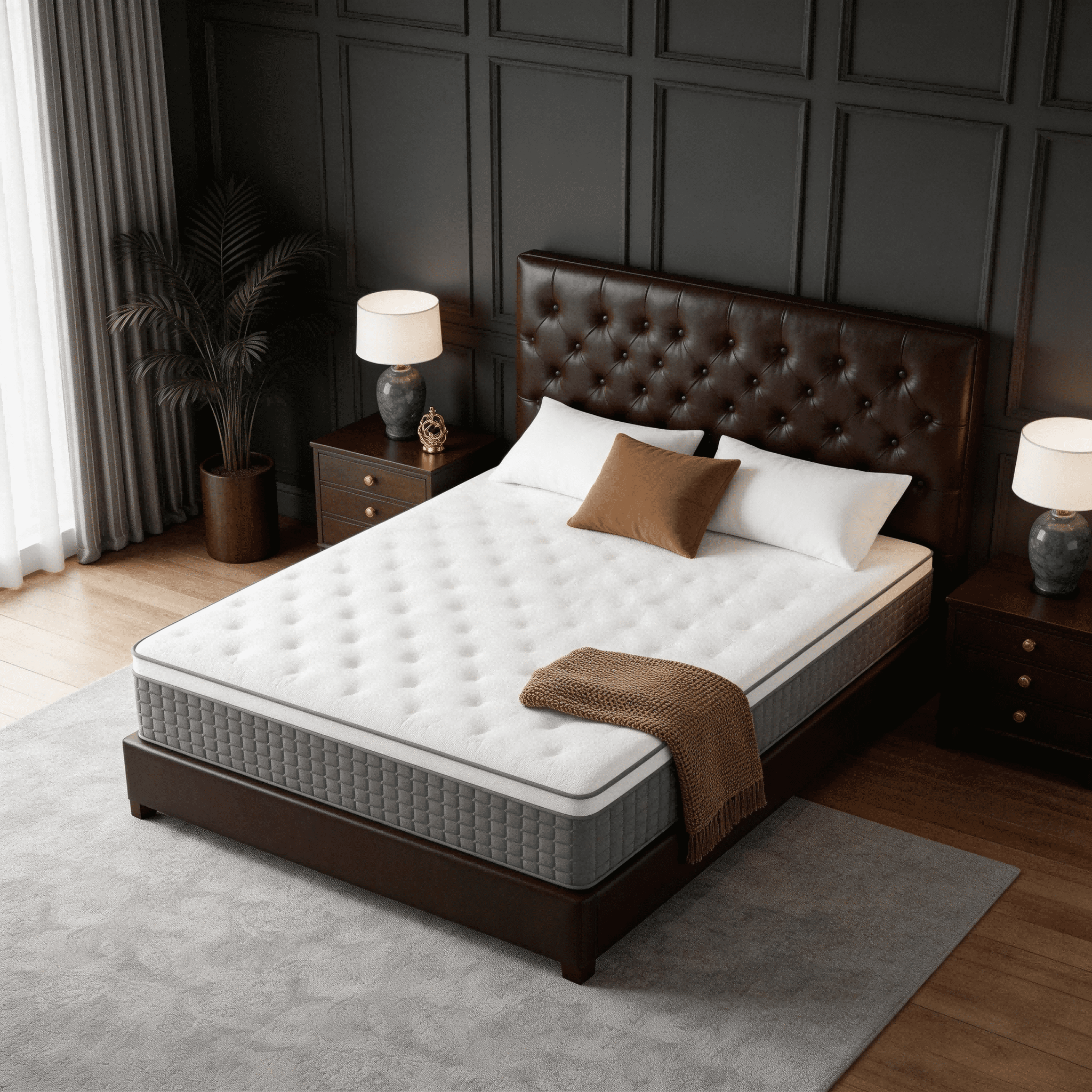 Dealnight 12 inch Twin Size Mattress in a Box, Firm Hybrid Cooling Gel Memory Foam with Individually Pocket Coils, Back Pain Relief and Pressure Relief