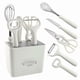 thumbnail image 2 of Juego de utensilios de cocina con soporte | Kit de 5 piezas: tijeras, cuchillo para pelar, batidor, abrebotellas y pelador | Utensilios de cocina ergonómicos de acero inoxidable, 2 of 6