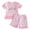 Pink, variant on Toddler Baby Girl Summer Clothes 1st 2nd 3rd 4th 5th Birthday Outfit Ruffle Short Sleeve Shirt Gingham Shorts Set(Pink,4-5 Years)