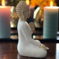 thumbnail image 4 of Coastal Buddha Figurine, Beige with White Drapery, Teaching Pose, Hand Cast Resin, 7.75 Inches Tall, Water Resistant, 4 of 5