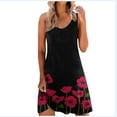 thumbnail image 2 of zanvin Robes d'Été pour Femmes Robe Mini Sans Manches Robe Visuellement Mince Mode Imprimé Floral Nouveautés d'Été Impression Robes d'Été, 2 of 5