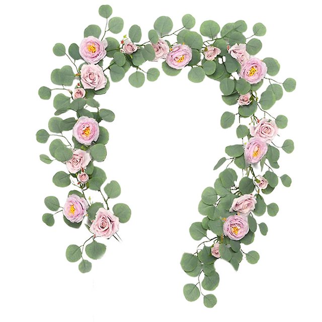 Simulación de enredaderas de hojas-simulación de enredaderas de eucalipto-estilo de decoración de mesa para el hogar de boda1