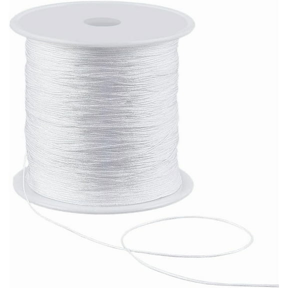 150 Yards Nylon Thread 0.5mm White Beading Cord Chinese Knotting Beading String for Bracelet Necklace Jewelry Making Kumihimo Beading Sewing Crafts Blinds Roman Replacement Cord