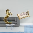 thumbnail image 2 of Estatua de caballo de pie hecha a mano, figura decorativa de mesa y sofá de madera en miniatura para casa de muñecas, modelo para hoteles, estanterías, 2 of 8