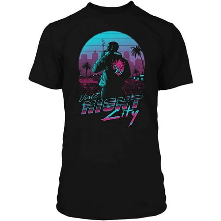 Cyberpunk 2077 Destination Night City Men's Gamer Graphic T-Shirt