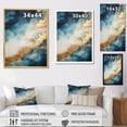 thumbnail image 4 of Designart "Abstract River In White, Blue, And Gold I" Northern Lights Floater Framed Canvas Wall Art, 4 of 5
