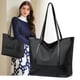 thumbnail image 1 of Bolso de hombro grande para mujeres negras, bolso de gran capacidad, cuero sintético suave, 1 of 6