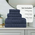thumbnail image 3 of Martex 6-Piece Towel Set | 100% Cotton Soft & Absorbent Bath Towels | Estate Blue, 3 of 10