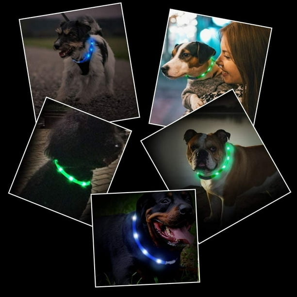 LED Dog Collar Light Up Dog Collars Rechargeable Dog Lights for Night Walking Universal Reusable Safety Necklace for Small Medium Large Dogs Walmart