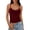Red, variant on Home Casual Women Loose Cotton Vest Removable Bra Breathable Solid Undershirt Brown XL