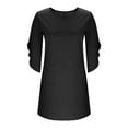 thumbnail image 4 of Summer Dresses for Women 2025 Casual Elegant Round Neck Cape Sleeve Flowy Party Dress for Daily Wear and Events Wedding Guest Dress Black L, 4 of 4
