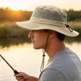 thumbnail image 2 of Awwp Unisex Sun Hat Wide Brim Fishing Adjustable Lightweight Hat Beach Bucket Hat for Outdoor Golf Hiking Gardening Khaki, 2 of 8