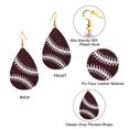 thumbnail image 3 of 3 Pairs Rugby Leather Earrings for Women Lightweight Ball Game Earrings Round Teardrop Ball Leather Dangle Earrings - style2, 3 of 6