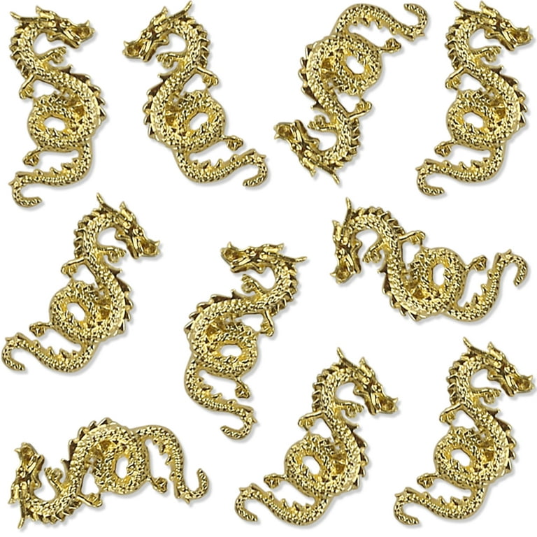 STORE247S New 2024 10Pcs/Lot Chinese Style 3D Gold Plated Charms Lucky  Pendant Alloy DIY Bracelets Charm For Jewelry Making Materials Fashion