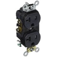thumbnail image 2 of Leviton 233-TBR20-E 20 A 125 V Réceptacle Duplex Résistant aux Manipulations , Noir, 2 of 3
