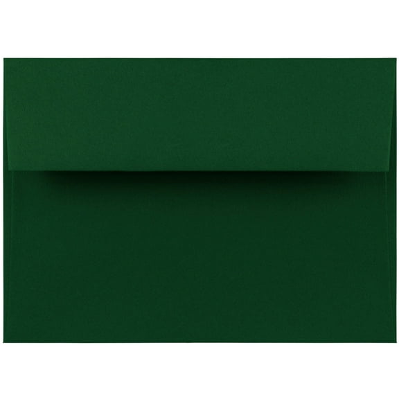 JAM Paper A7 Envelopes, 5 1/4 x 7 1/4, Dark Green, 25/Pack