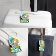 thumbnail image 6 of Square PU Leather 2 Pack Travel Tag - Bag Tag - Suitcase Tag with Privacy Cover and Stainless Steel Ring - Suitable for Travel, Backpack, and Handbag Pineapple, 6 of 7