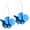 Blue, variant on Handmade Bohemian Acrylic Large Flower Dangle Drop Earrings Unique Resin Tiered Petal Flower Line Earrings for Women