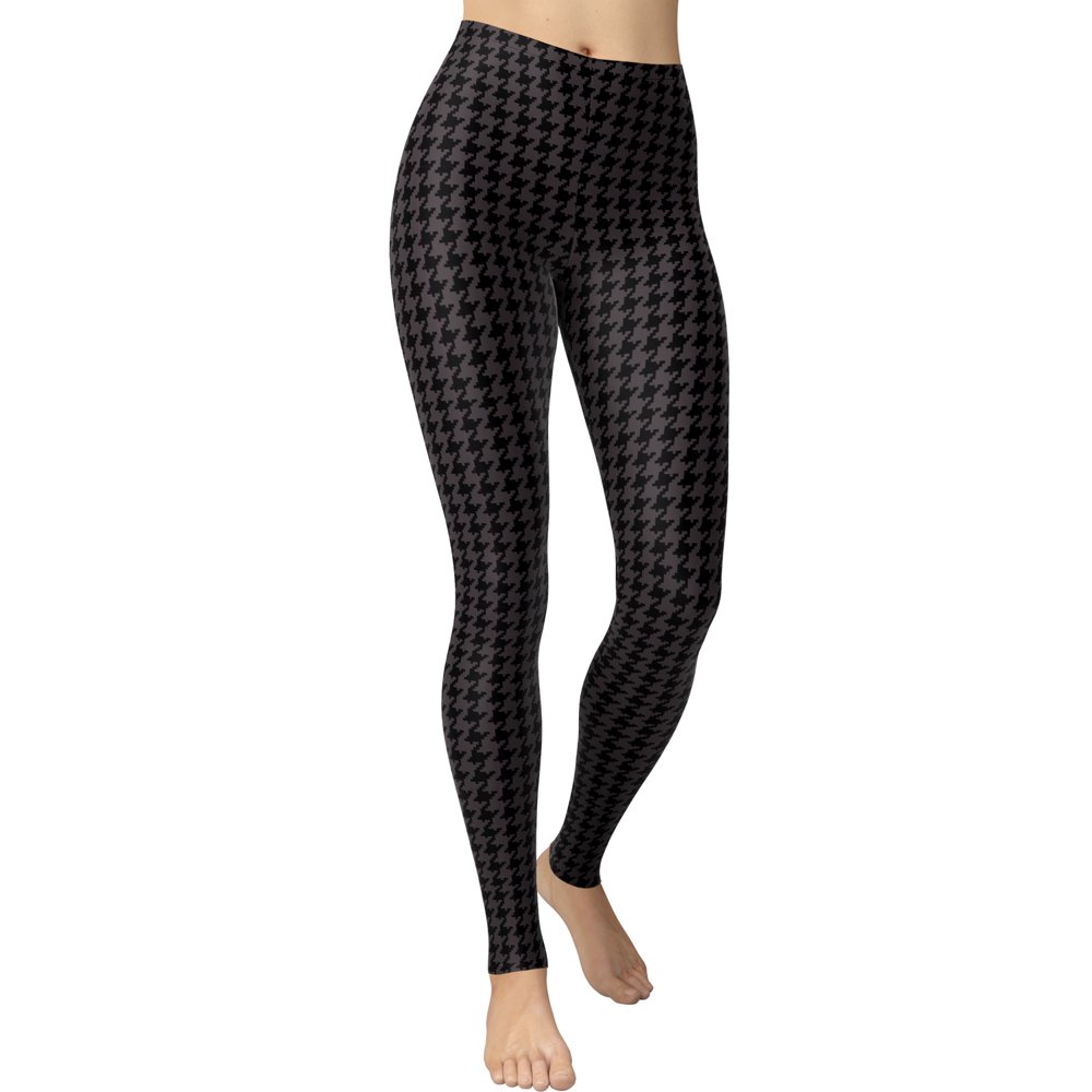 ViV Collection VIV Collection PLUS SIZE Printed Brushed Leggings (Black Houndstooth) Walmart
