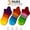 Multi-Stripe B-3colors, variant on 6 Pairs Rainbow Striped Low Cut Athletic Socks for Men & Women, Breathable Casual Running Socks for Sports & Everyday Wear Medium