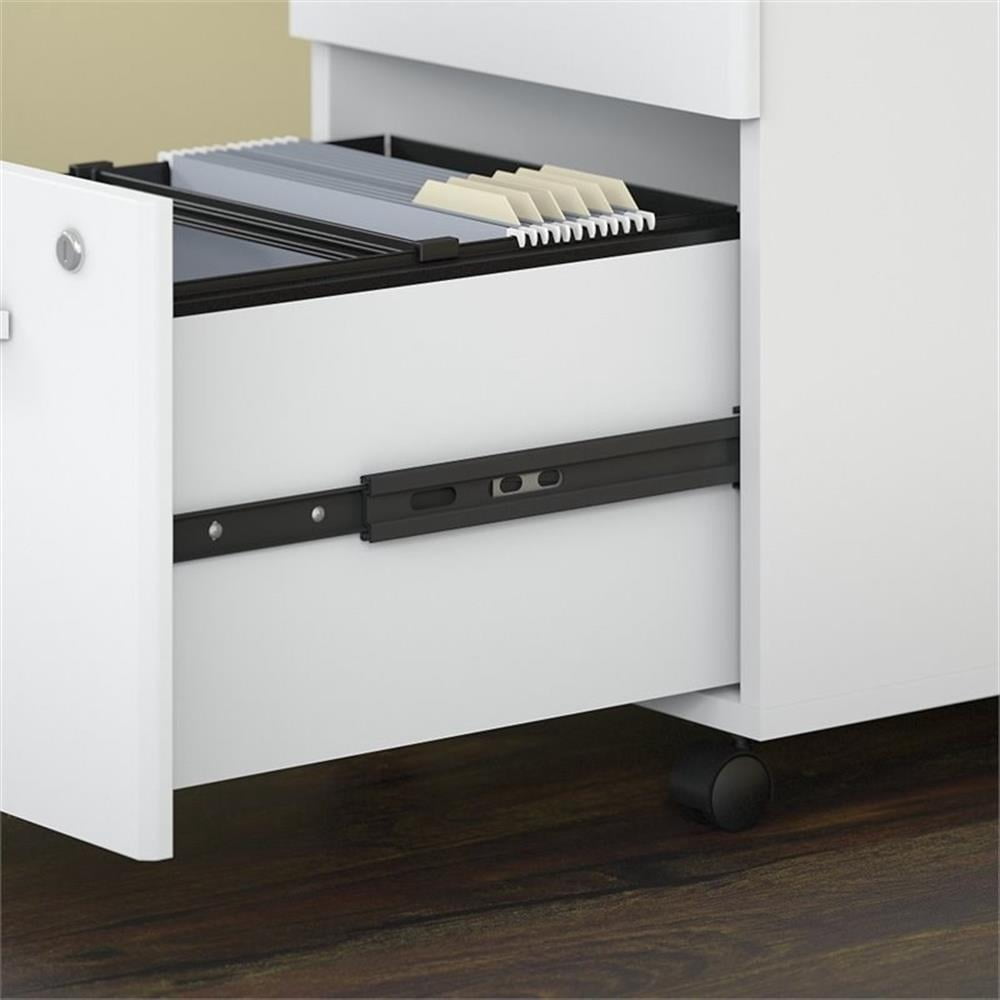 Studio C 3 Drawer Mobile File Cabinet in White - Engineered Wood