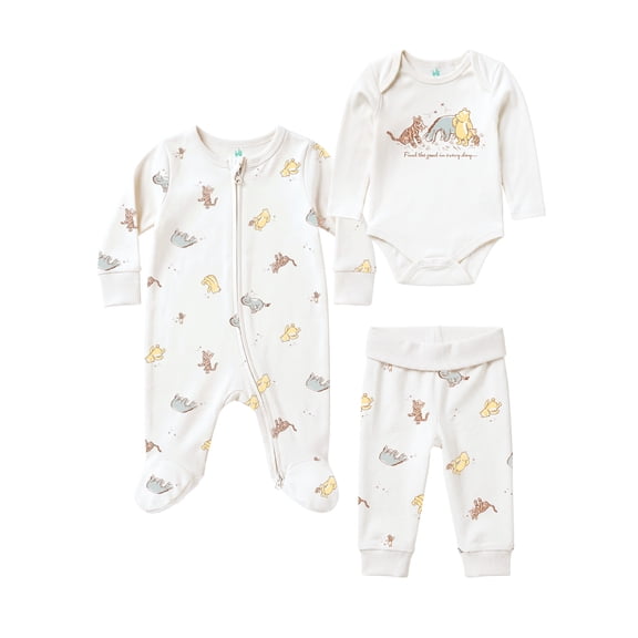 Winnie The Pooh Unisex Coverall and Pant Set, Sizes Newborn-9 Months