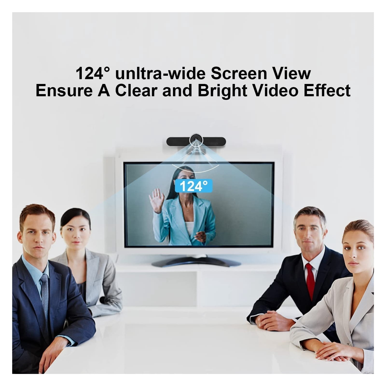 4K Conference Room Webcam With Microphone And Speaker 8MP Computer Video Camera With Wide Angle AI Auto Framing For Streaming ,Full Clarity