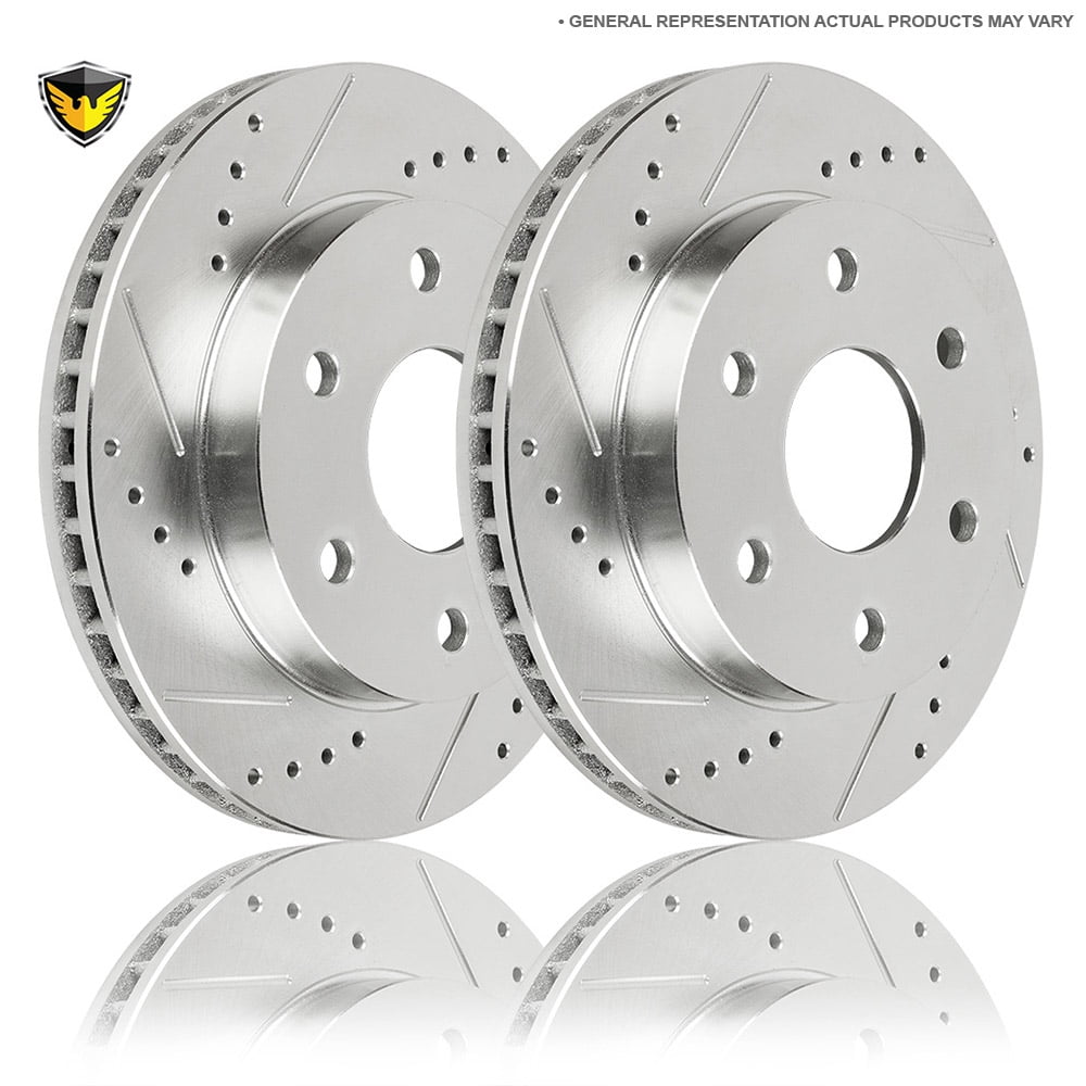 New Duralo Drilled Slotted Rear Brake Rotor Kit For Dodge Durango 2003