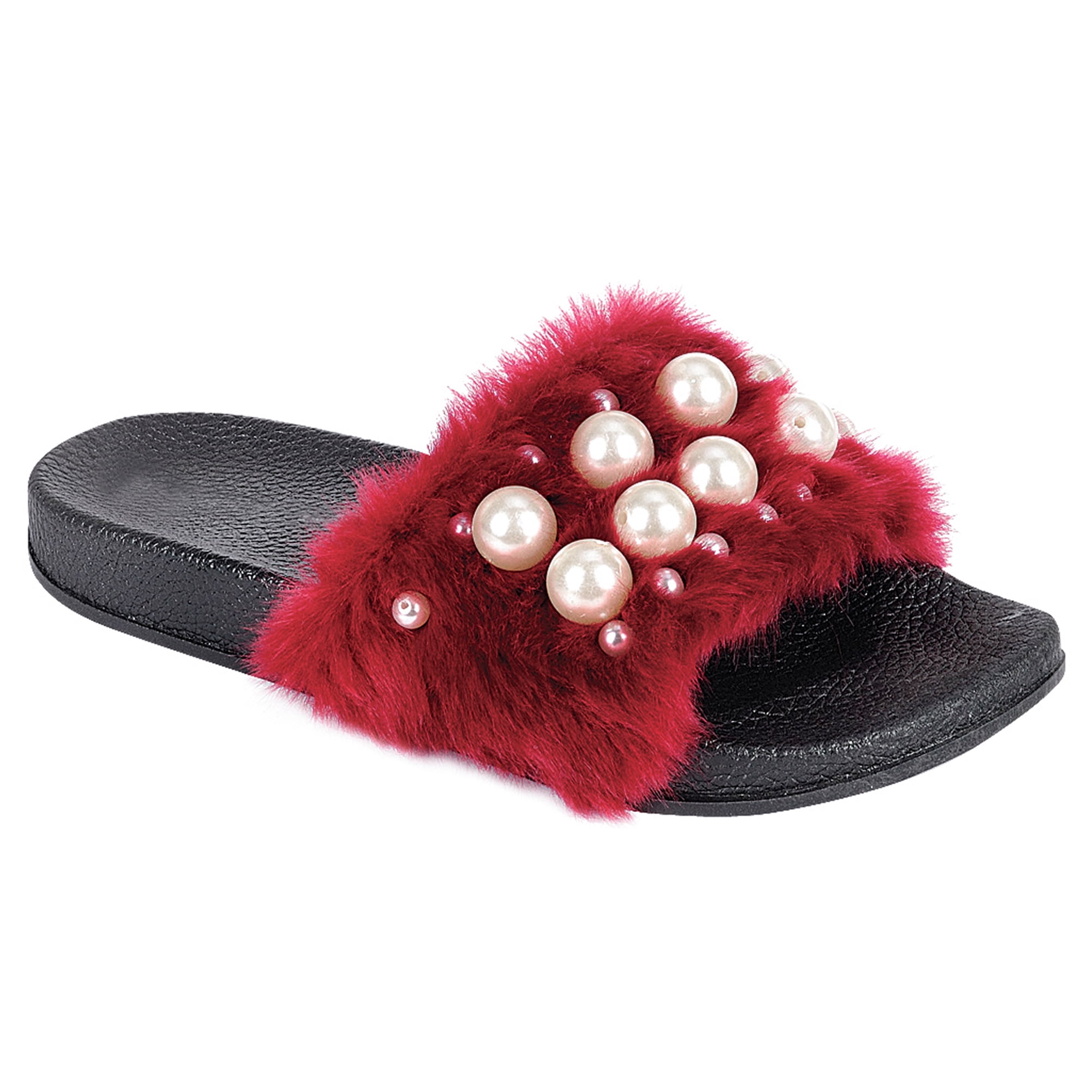 puffy woven slides