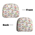 thumbnail image 3 of 2 PCS Car Headrest Cover, Cute Cow Flower Palm Leaves Soft Car Seat Head Rest Cover Protector Interior Car Accessories Seat Covers for Cars Truck Auto Only Covers, 3 of 8