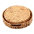 thumbnail image 4 of 2Pcs Round Braided Tray Made of Seagrass Water Hyacinth Set 33cm + 28cm Diameter Fruit Bowl water hyacinth, 4 of 6