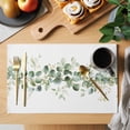 thumbnail image 2 of Elegant Eucalyptus Placemats Set of 4 Watercolor Leaves Stems Minimalist Place Mats Indoor Wipeable Table Mats Washable Cloth Dining Table Placemats for Kitchen Holiday Party Home Decor 13x19 Inch, 2 of 9