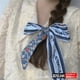 thumbnail image 1 of Fashion Printing Chiffon Check Grace Long Ribbon Bow Lady Headdress Scrunchie Ponytail Holder Tie Women Silk Scarves Hair Band, 1 of 4