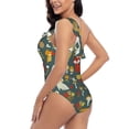 thumbnail image 4 of Haiem Cute Animal Forest Women's One Piece Swimsuits Tummy Control One Shoulder Bathing Suits Ruffle Swimwear-X-Large, 4 of 8