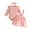 02-Pink, variant on RUTAYY Infant Girls Outfit Sets Long Sleeve Ribbed Romper Bodysuit Bowknot Suspender Skirts Outfits Fashion Clothing