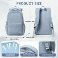 thumbnail image 4 of Lightweight School Backpack for Women Men, Laptop Travel Casual Daypack College Secondary School Bags Waterproof Bookbag Simple Backpack for Students, Aesthetic Cute Backpack, Blue, 4 of 9