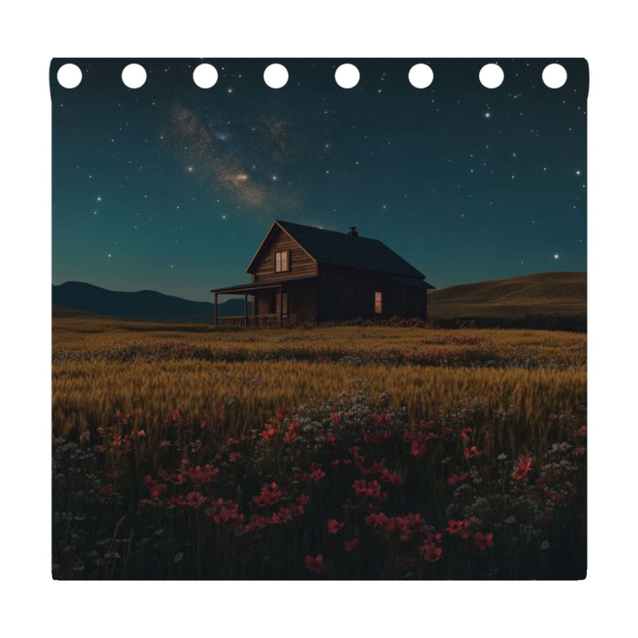 House under Starry Sky Blackout Curtains for Living Room Bedroom 55W x 54L Insulated Window Drapes 2 Panels