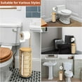 thumbnail image 6 of MIDODO Freestanding Toilet Paper Holder with Storage, 3 Rolls of Tissue Holder for Bathroom, Rattan Boho Handmade Woven Toilet Paper Roll Holder Stand, 6 of 10
