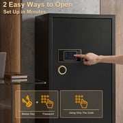 TigerKing 17.6 Cu.ft Extra Large Home Safe, Heavy Duty Digital Security Safe with Touchscreen Keypad, 235lb Solid Steel, 6 Locking Bolts for Home Office, Black
