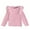 #0015-Pink, variant on Toddler Girl Shirts Ruffle Long Sleeve Baby Girl Cotton T-Shirts Kids High-Neck Base Layer Blouse, Ribbed Toddler Girl Tee Tops 2-Pack 2-8Y